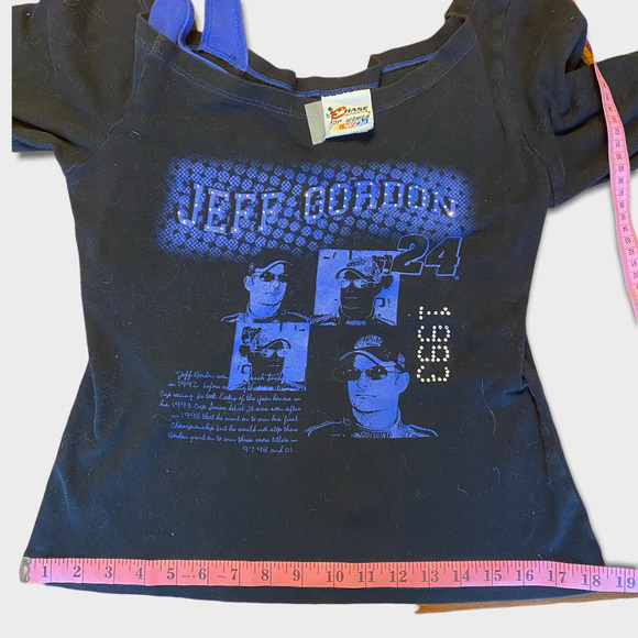 Vintage Womens Jeff Gordon Off Shoulder Top with rhinestones - Picture 4 of 7